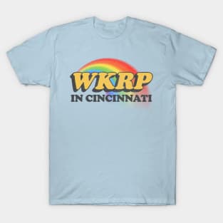 WKRP In Cincinnati Vintage-Style Faded Tribute Logo Design T-Shirt